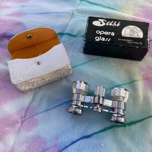 Antique Selsi Silver Opera Glasses with Case
